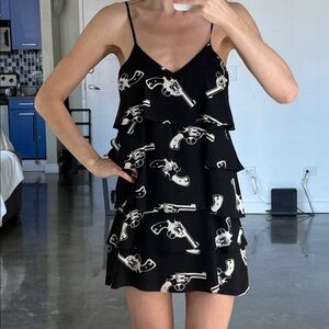 American Retro Black White Gun Dress